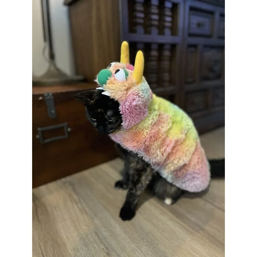 Skull & Bones Rainbow Muppet Monster Pet Costume Small Dog or Cat